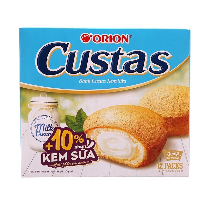 Bánh Custas Orion Vị Kem Sữa - 12 Cái