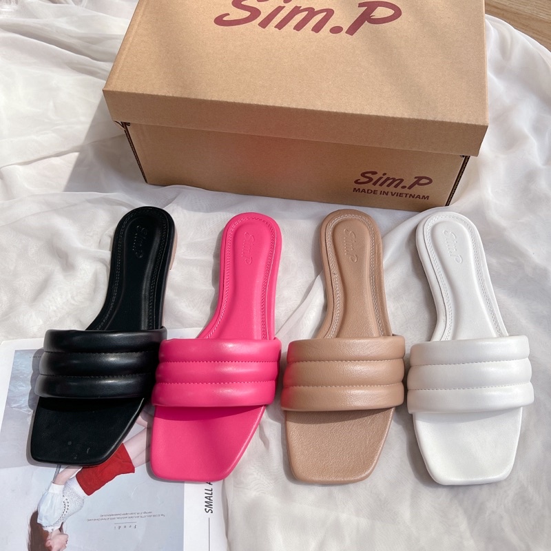 Dép nữ Sim.P quai ngang phồng - poha