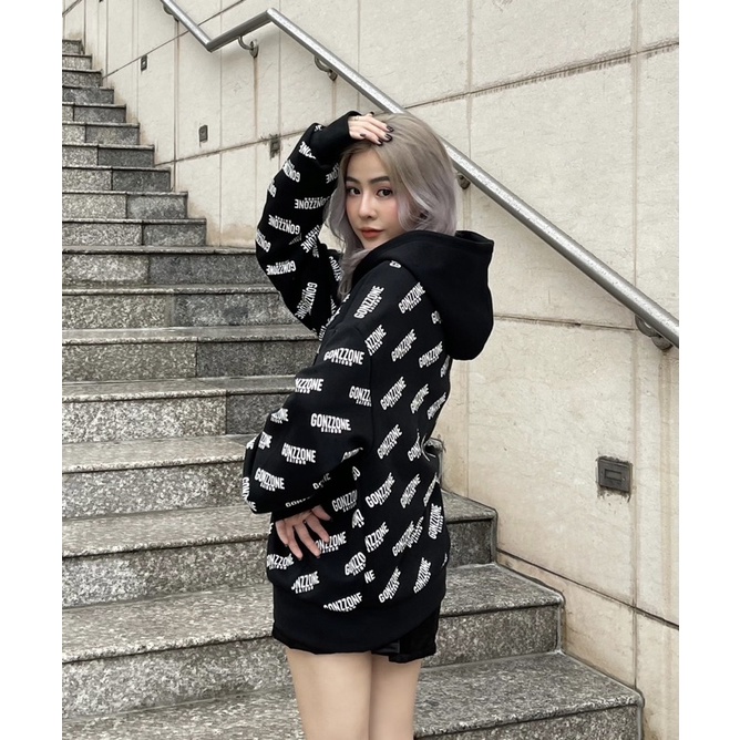 Áo Hoodies Nỉ Mùa Đông Form Rộng Gonzzone Đen | BigBuy360 - bigbuy360.vn