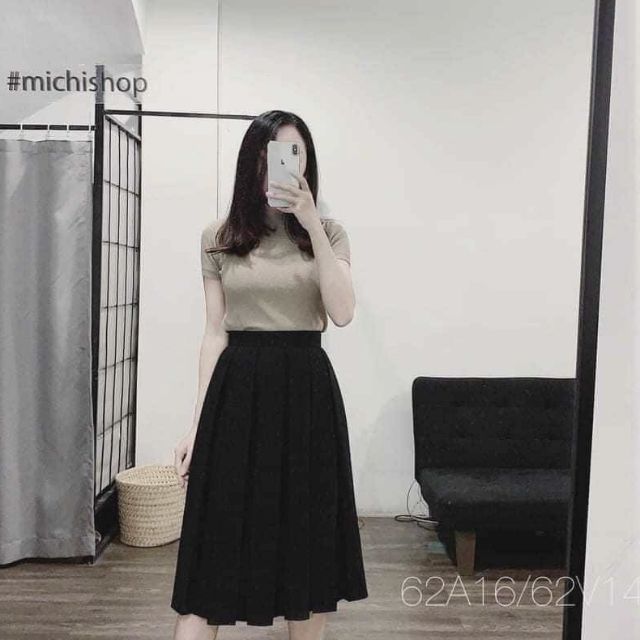 chân váy xếp ly xòe