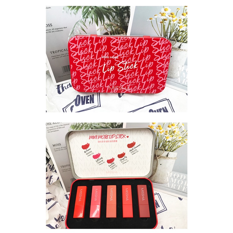 Son Môi MISSHA 5 Màu Tùy Chọn Lâu Trôi Không Phai Chống Thấm Nước Chống Dính