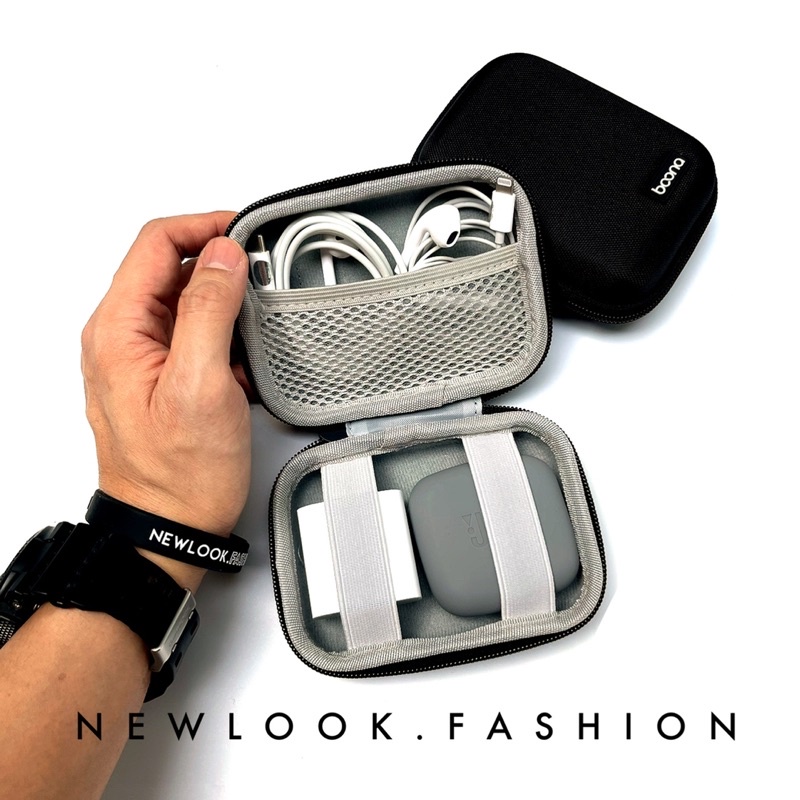 ★ HỘP ĐỰNG PHỤ KIỆN ĐIỆN TỬ TAI NGHE DÂY SẠC IPHONE USB AIRPOD CHẤT LIỆU POLYESTER CỨNG CÁP HÌNH CHỮ NHẬT