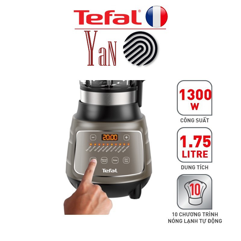 Máy xay sinh tố và làm sữa hạt đa năng cối thủy tinh 1.7L Tefal BL967B66 1300W - Hàng chính hãng