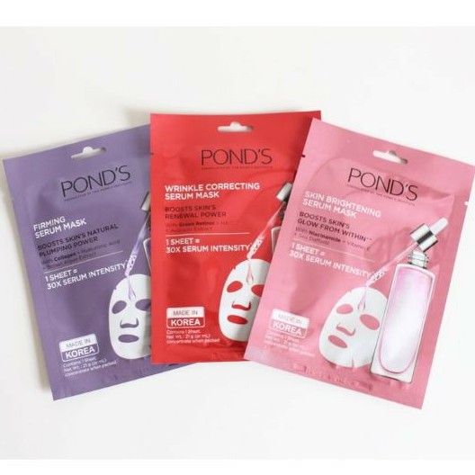 Mặt nạ POND'S nâng tone dưỡng trắng và tinh chất ngăn ngừa lão hóa Pond's Serum Mask 21ml Hàng Hiếm