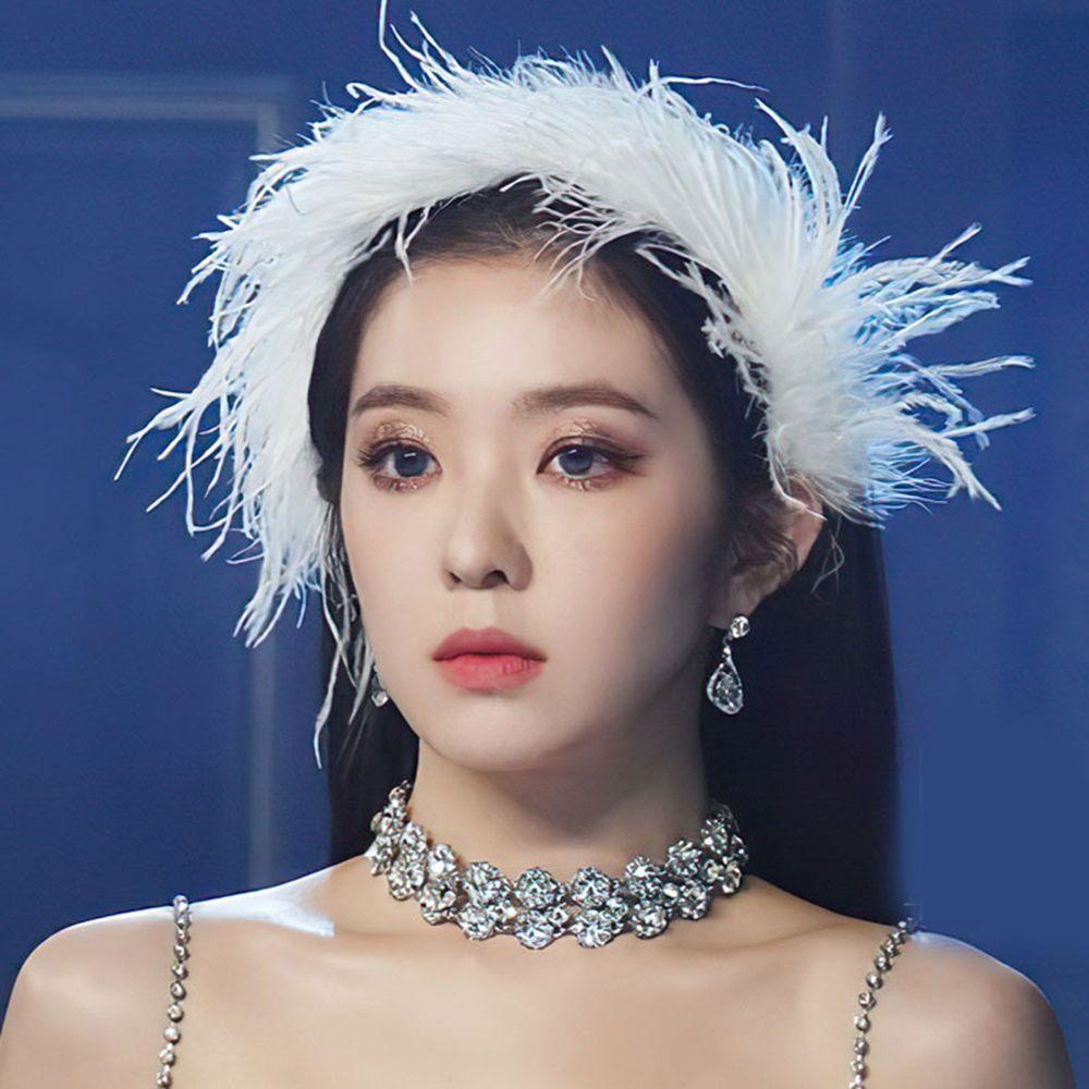 DANILO Băng Đô Cài Tóc Đính Lông Vũ Phong Cách Hàn Quốc Ngọt Ngào Cho Nữ