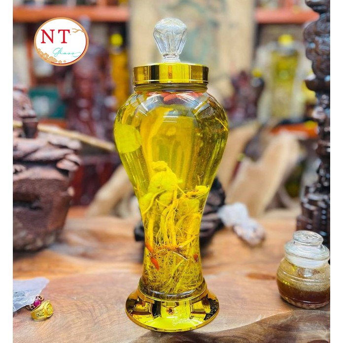 Bình Thủy Tinh Ngâm Rượu Sâm 2 Lít.