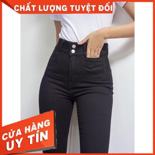 [Mã WASTMAY giảm 15% tối đa 30K đơn 150K] QUẦN JEANS ÔM ĐÁY CAO TÚI U cạp 2 nút- ảnh thật shop chụp