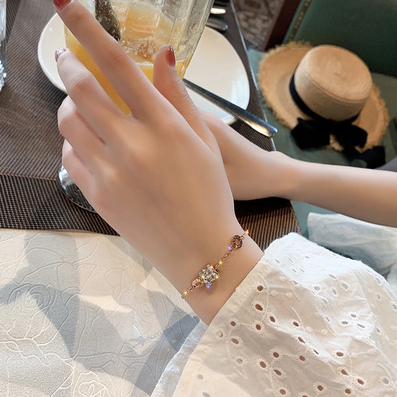 Vòng tay thép titan không phai màu mặt số La Mã thời trang cho nữ