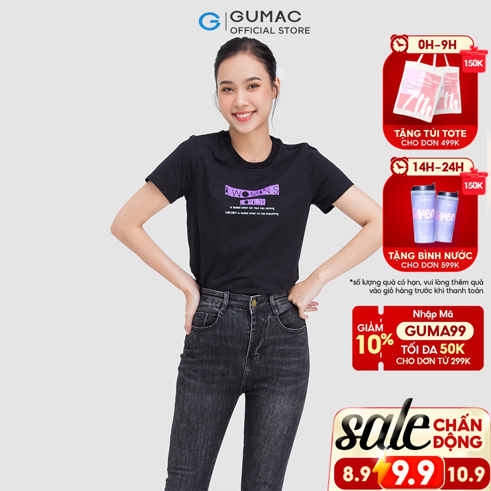 Áo thun nữ cổ tròn ATC05019 - ATC05020 in hình Thời trang GUMAC