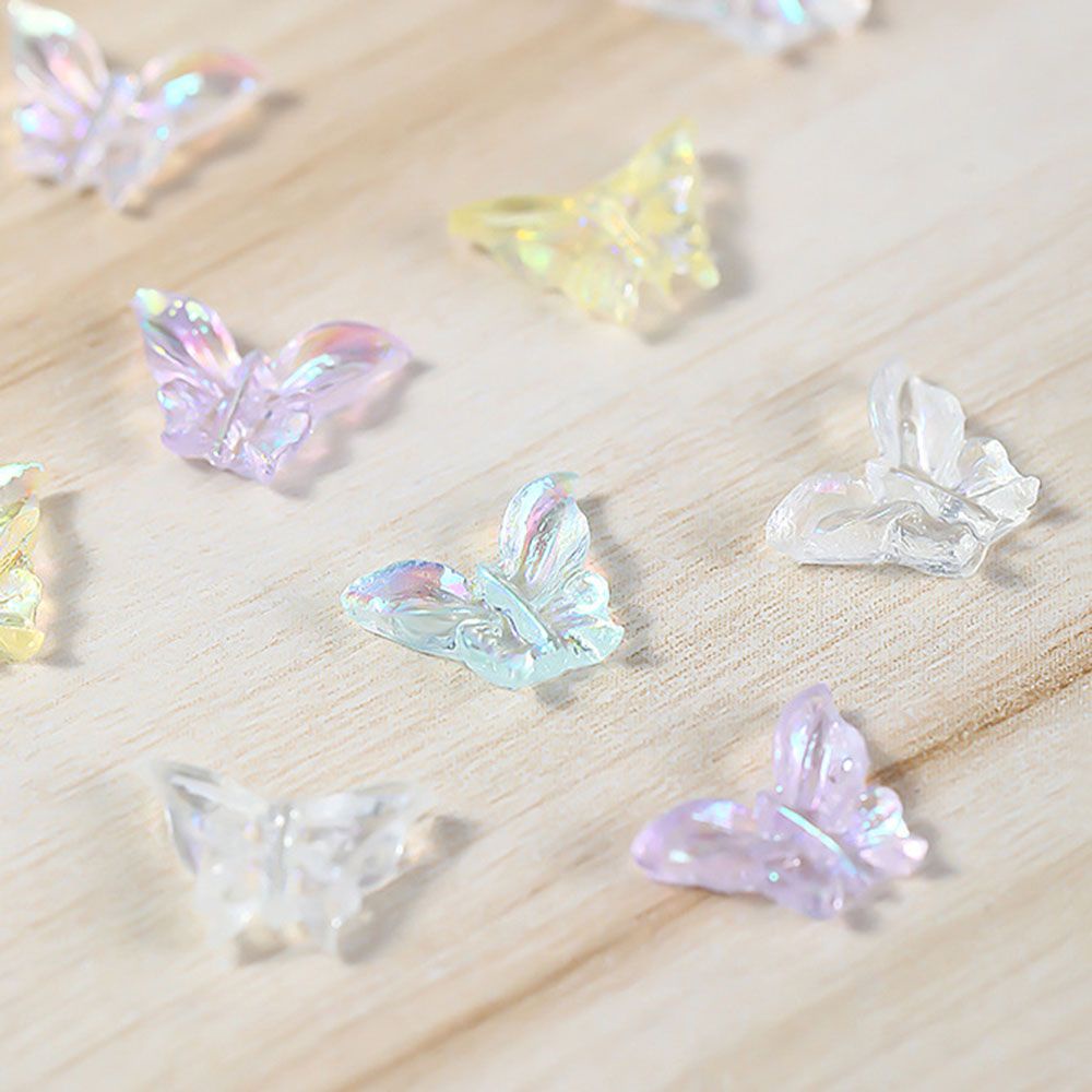 [Hàng mới về] Phụ Kiện Trang Trí Móng Tay Hình Bướm Nhiều Màu Bằng Nhựa Resin Thời Trang Diy