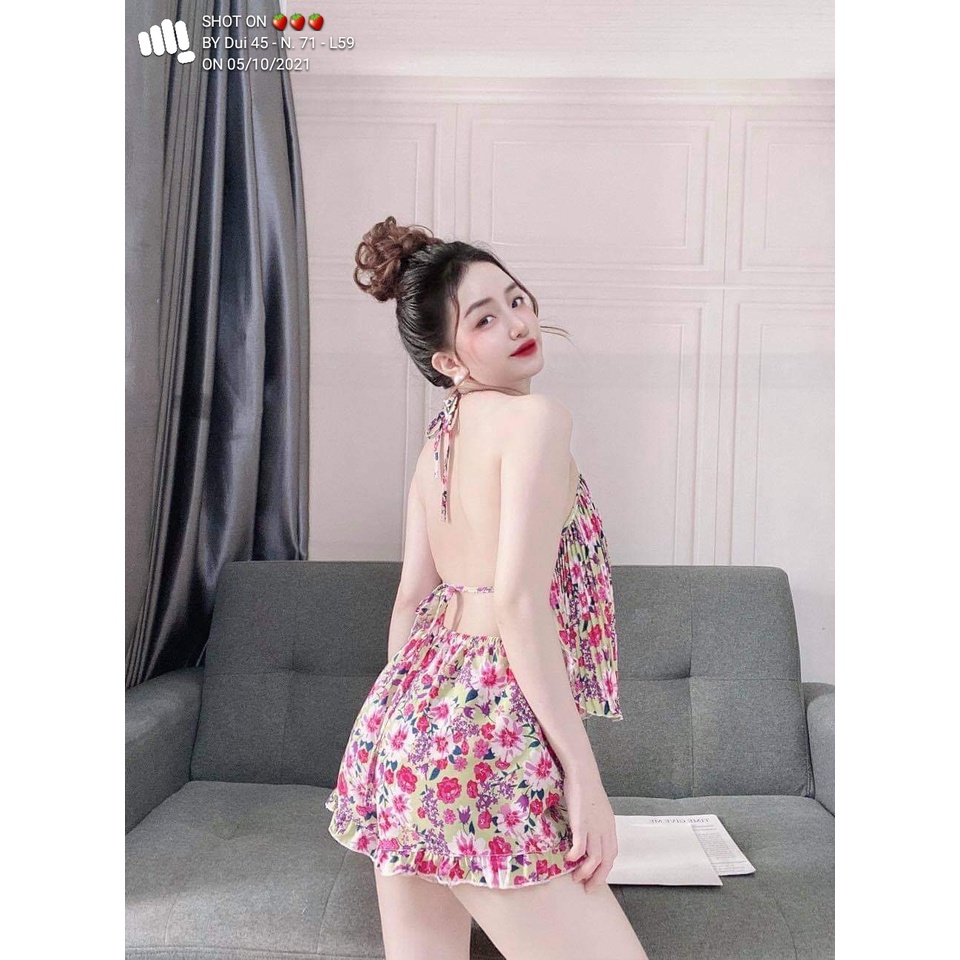 DUI13 - DUI14 - DUI45 - Đồ bộ sexy mặc nhà dưới 63 kg - BỘ QUẦN ĐÙI ÁO YẾM DẬP LY HÌNH THẬT | BigBuy360 - bigbuy360.vn