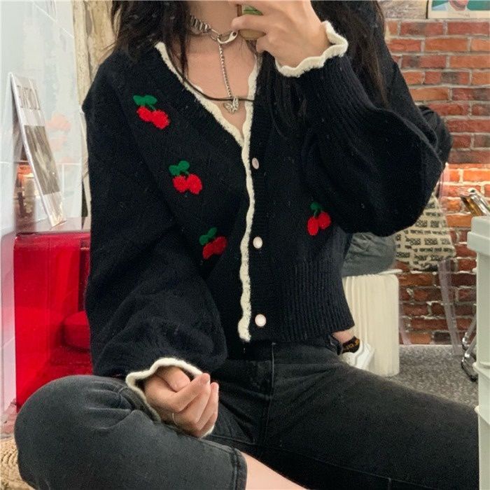 Áo Khoác Cardigan Cổ Chữ V Thiết Kế Mới Thời Trang Theo Phong Cách Hàn Quốc Dành Cho Nữ