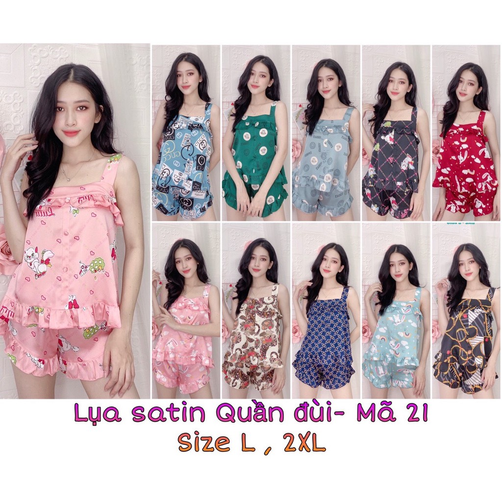 HÀNG CAO CẤP - SET ĐỒ BỘ LỤA SATIN QUẦN ĐÙI