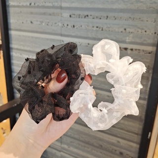 Scrunchies Dây Cột Tóc Voan Chấm Bi