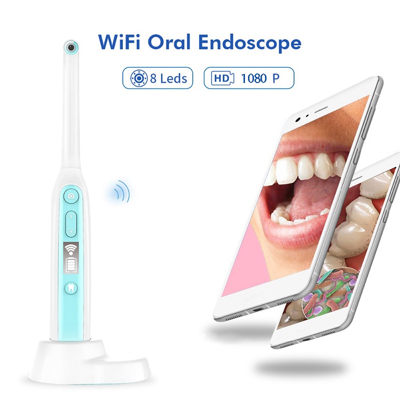 Camera Nội Soi Nha Khoa 8 Bóng Đèn Kết Nối Wifi Không Dây 1080P Có Thể Điều Chỉnh Cho Ios Android