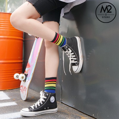 [Hot Trend] Tất Nữ Cổ Cao 7 Sắc Cầu Vồng TNG12