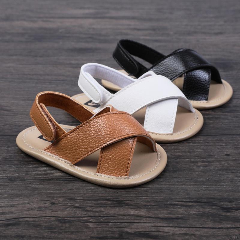 Giày sandal đế mềm chống trượt thiết kế quai dán thời trang cho bé trai 0-18 tháng tuổi