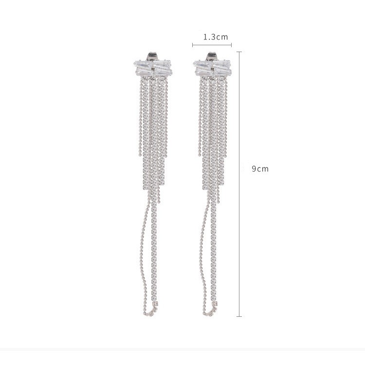 Bông tai nữ khuyên dài xinh xắn, bạc S925 - HT296