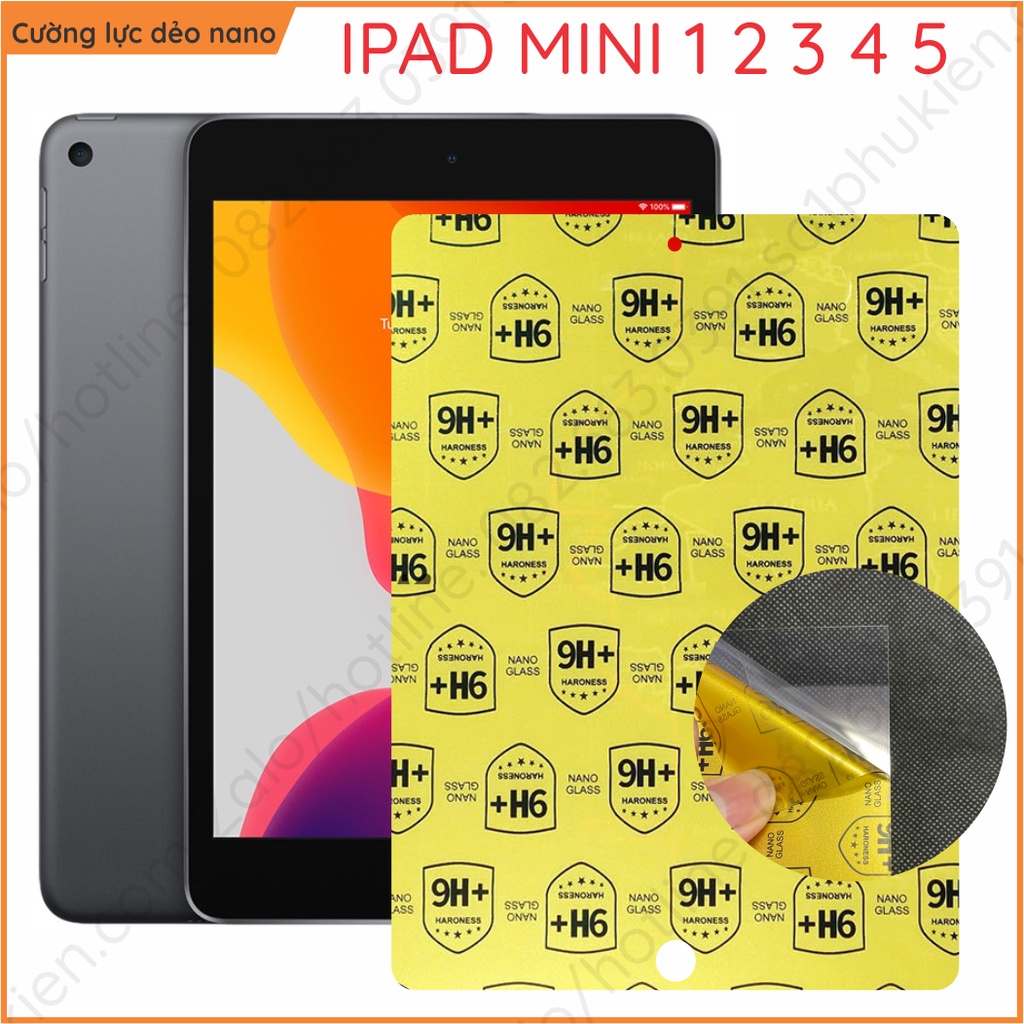 Kính cường lực ipad mini 1 2 3 4 5 (ipad 7.9inch) và nano dẻo chống bể kính, trong, nhám chống vân tay, bảo vệ mắt