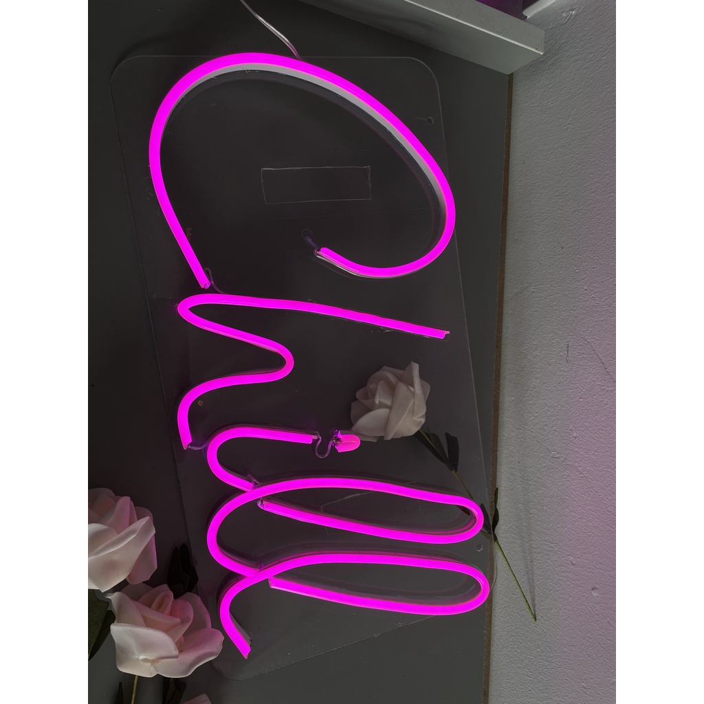 Đèn Led Neon Chill decor trang trí phòng ngủ decor góc học tập làm món quà