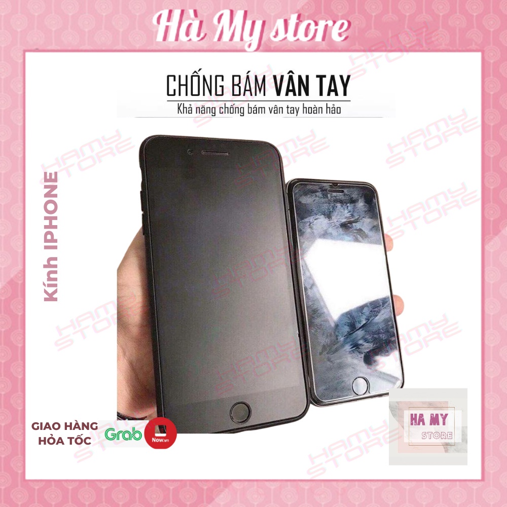 Kính cường lực iphone chống vân tay, mồ hôi AG full màn, màu nhám sang trọng cho Ip 6s/6sPlus/7G/8G/7P/8P/X/Xs/Xs/11/12