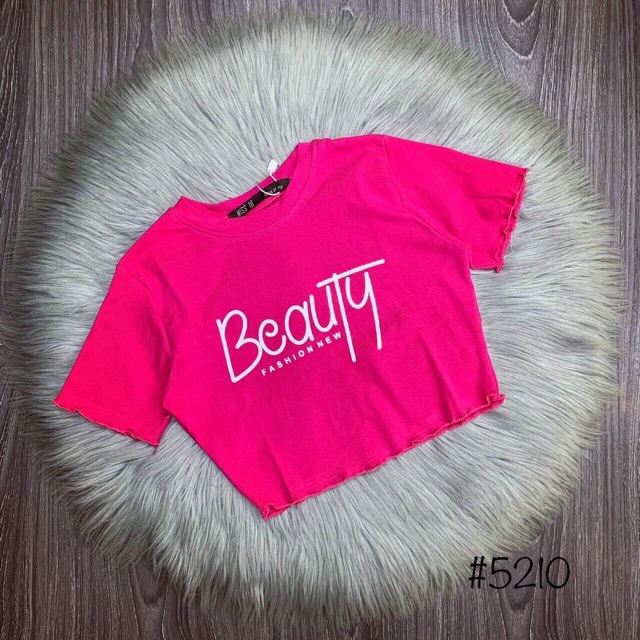 Áo croptop in BEAUTY porip siêu đẹp