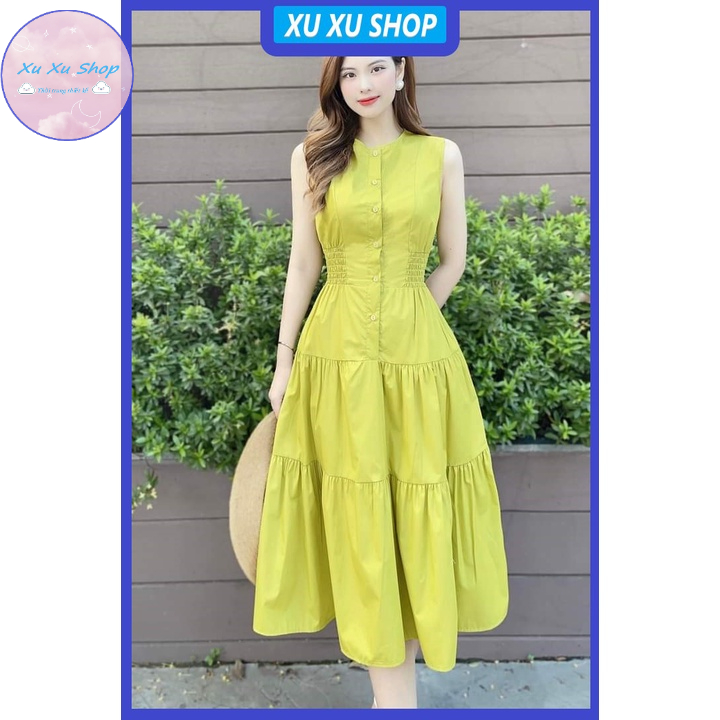 Váy sát nách nữ dáng dài màu HOT - XU XU SHOP - Đầm đi biển, đi dạo phố tôn dáng có chun lưng có sẵn đủ size - ẢNH THẬT