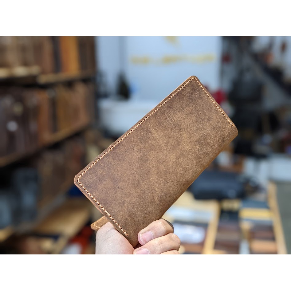 Ví Dài Cầm Tay Da Bò Sáp Cao Cấp - DA THẬT 100% & BẢO HÀNH 2 NĂM