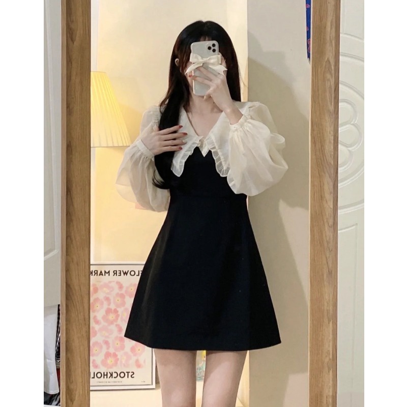ĐẦM CHỮ A THU 2022 CỔ SEN HEPBURN SIÊU TIỂU  THƯ ULZZANG - KÈM ẢNH THẬT CUỐI