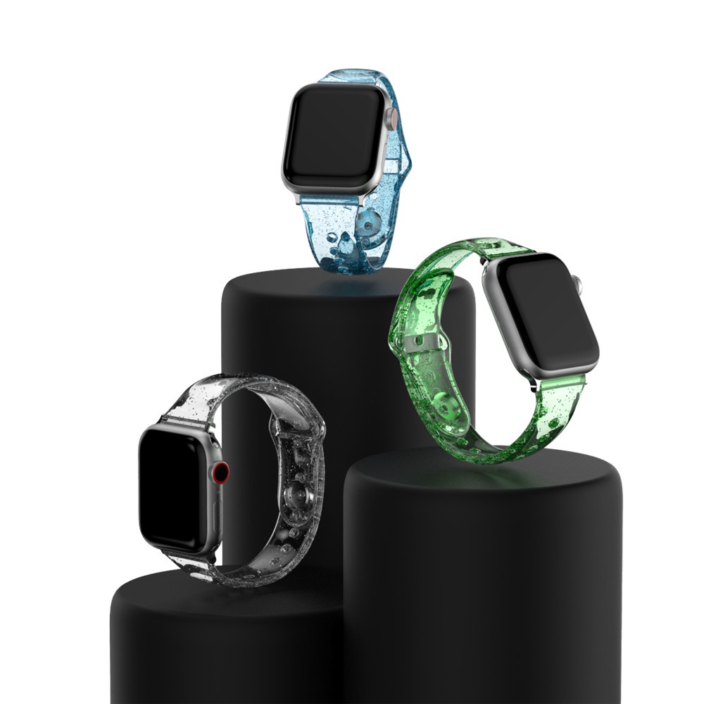 Dây Đồng Hồ Đeo Tay Thiết Kế Trong Suốt Lấp Lánh Siêu Mỏng Dành Cho iWatch Band 49mm 38mm 40 mm 42 mm 44 mm 8 7 SE / 6 / 5 / 4 / 3 / 2 / 1