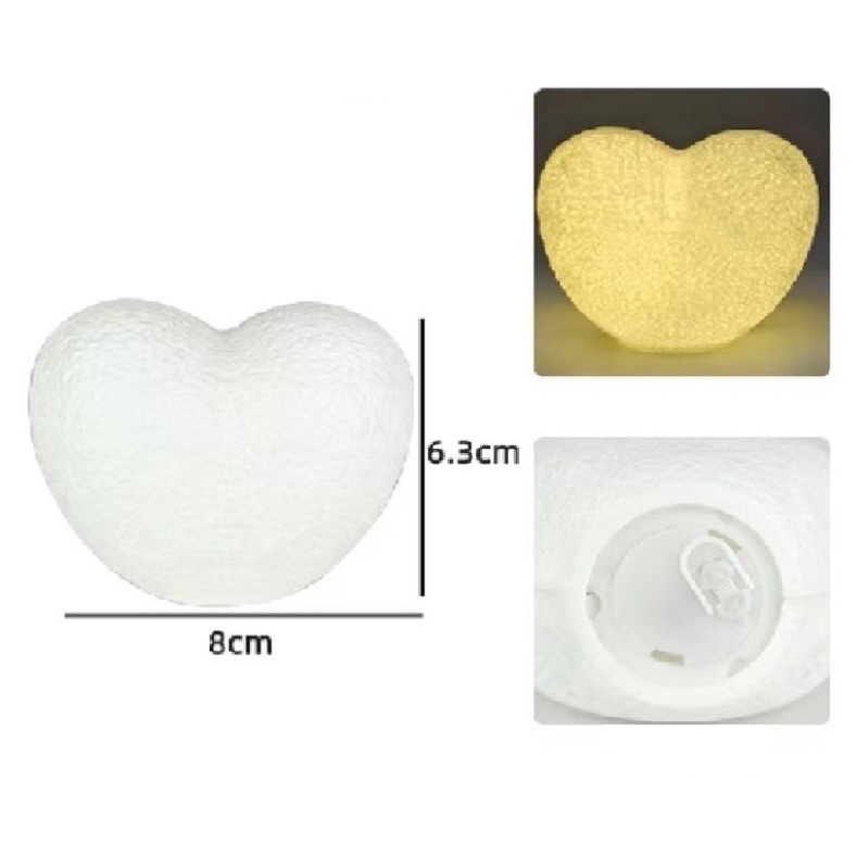 Combo 2 đèn trái tim phát sáng trang trí bánh kem