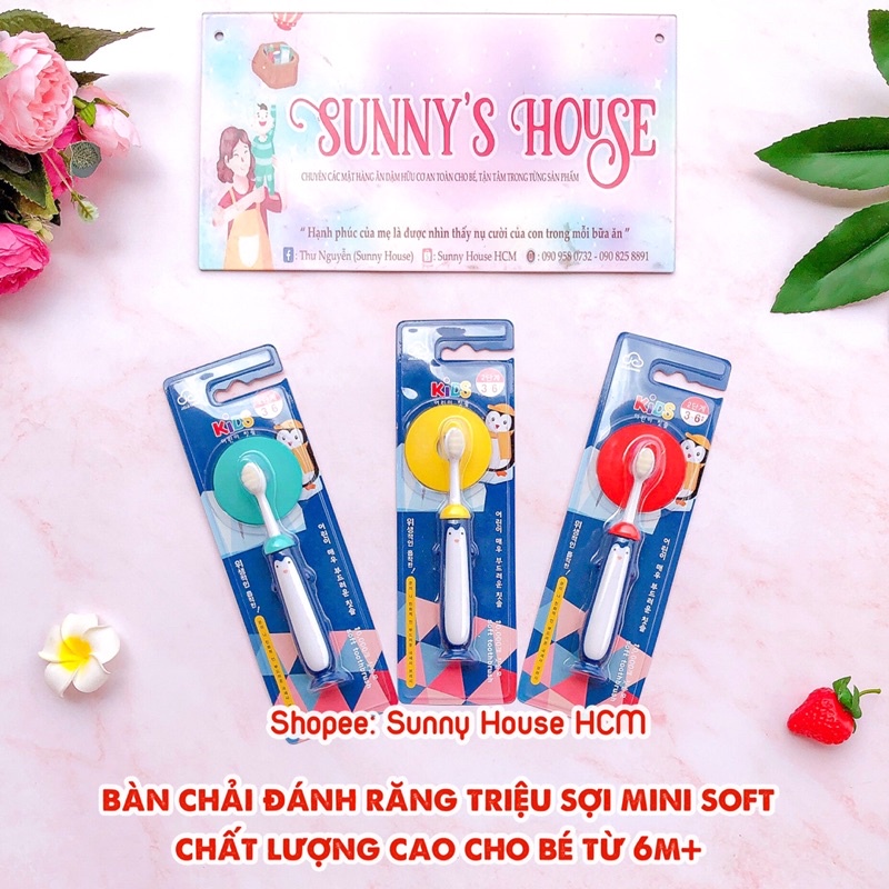 Bàn chải đánh răng triệu sợi mini soft chất lượng cao cho bé từ 6 tháng