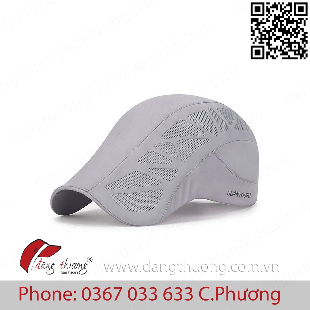 Mũ nón bere vải dù phối lưới nam thoáng mát mùa hè nhiều màu đen xanh xám