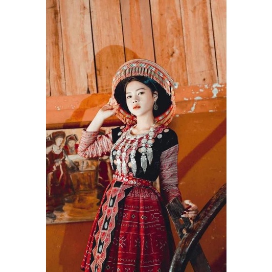 Mũ đội - mũ mông - hoa văn dệt của người hmong - hàng tinh xảo sắc nét loại 1