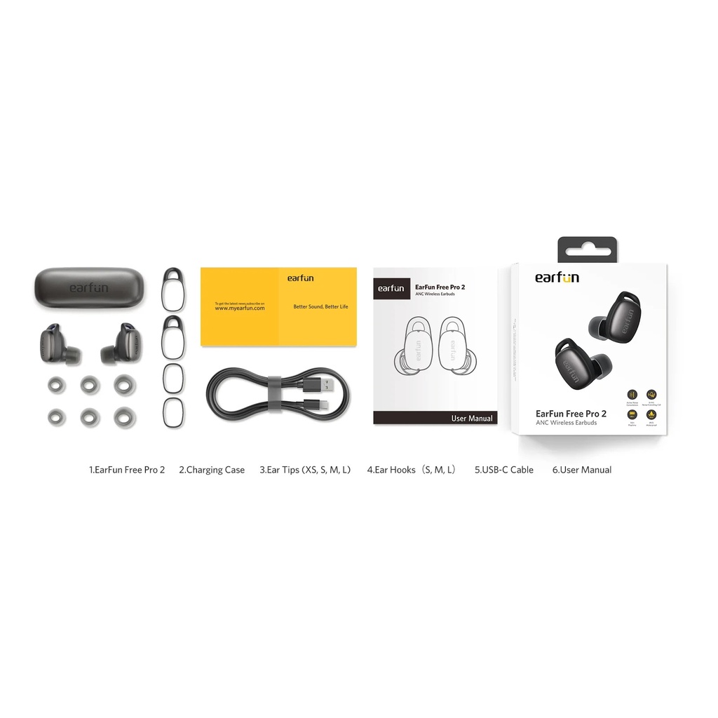 Tai nghe True Wireless EarFun Free Pro 2 - Hàng chính hãng