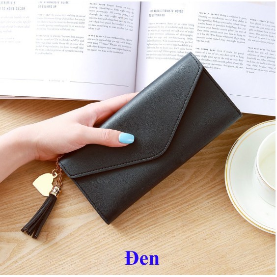 [XÃ HÀNG] [VÍ DÀI] Ví Nữ Dài Tua Rua+Trái Tim, Chất Liệu Da Pu, Thiết kế nhiều ngăn | BigBuy360 - bigbuy360.vn