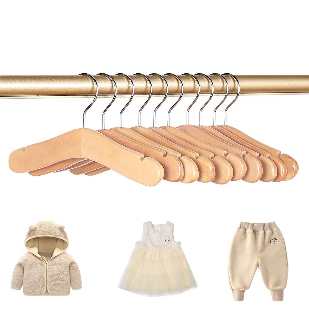 Móc Treo Quần Áo Bằng Gỗ Tự Nhiên Chống Trượt Tiện Dụng