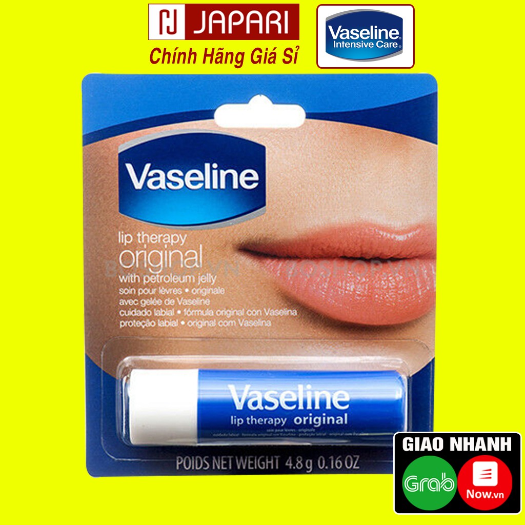 Son Dưỡng Môi Vaseline Thỏi Không Màu Original Dưỡng Ẩm Môi Lót Trang Điểm Da Trẻ Em CHÍNH HÃNG Mỹ Phẩm Giá Sỉ JAPARI