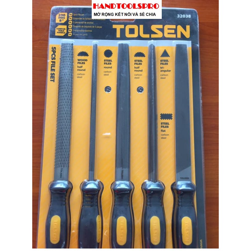Bộ Dũa Thép Gỗ 5 Cây Tolsen 32038 (20cm)