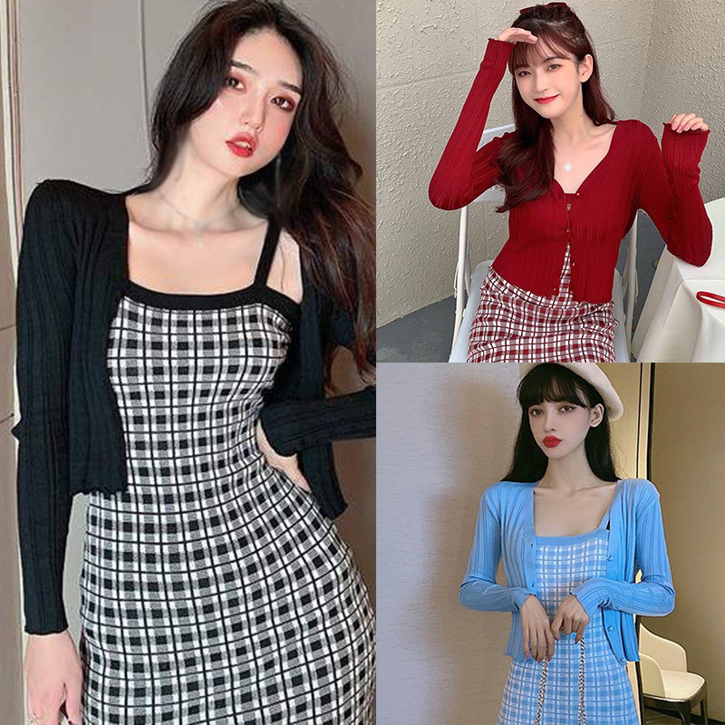 Áo khoác cardigan dáng ngắn màu trơn gợi cảm cho nữ | BigBuy360 - bigbuy360.vn