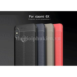 Ốp lưng Xiaomi Mi A2, Mi 6X silicon giả da, chống sốc Auto Focus