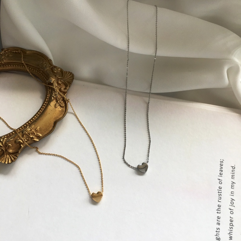 Dây chuyền 191168 bằng kim loại dạng chuỗi xích hình trái tim phong cách hiphop đường phố cho học sinh