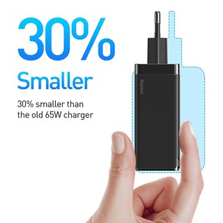 Củ Sạc Baseus GaN Mini Fast Charging Charger C+C+A 65W Charging Set (Kèm cáp sạc C to C 100W)