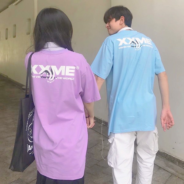 Áo thun cao cấp cotton Twist Logo màu xanh da trời XXME