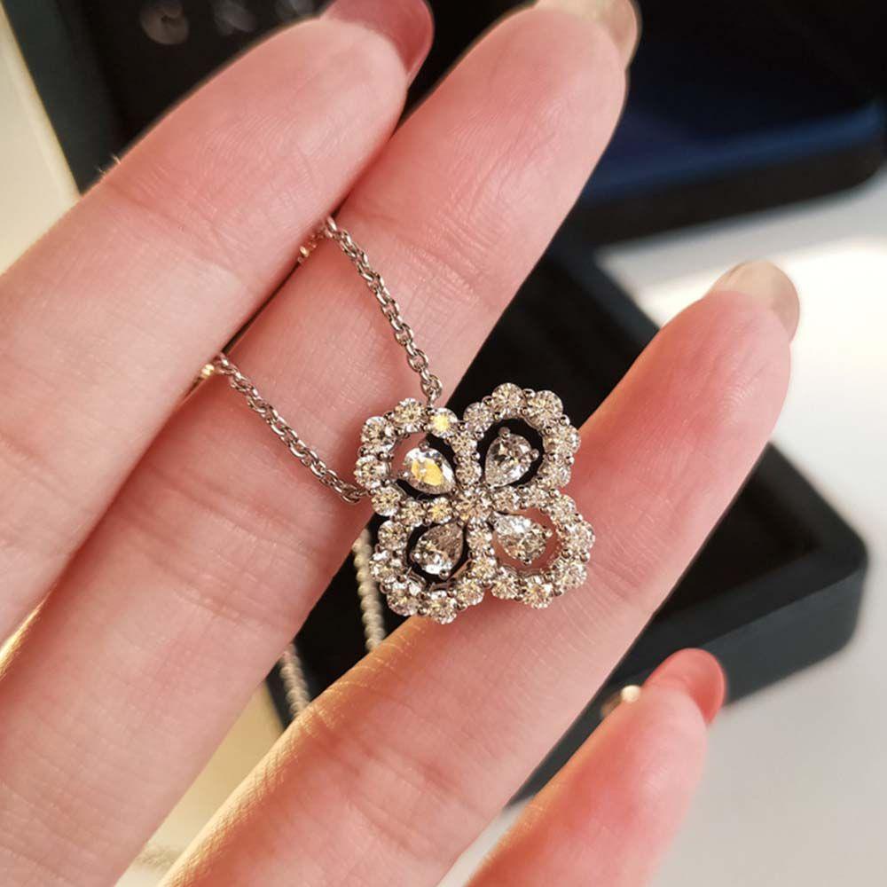 VANES1 Vòng Cổ Cỏ May Mắn Lấp Lánh Phong Cách Hàn Quốc Thanh Lịch Dành Cho Nữ