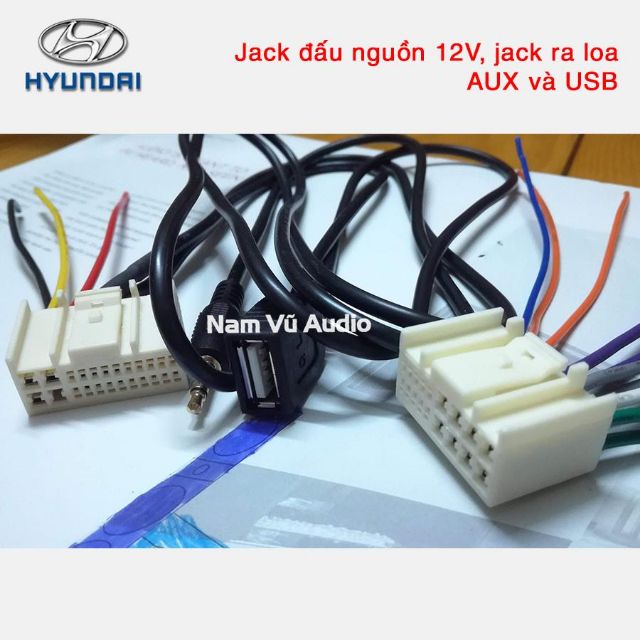 Dây jack âm thanh - AUX - USB đầu cd ô tô Hyundai