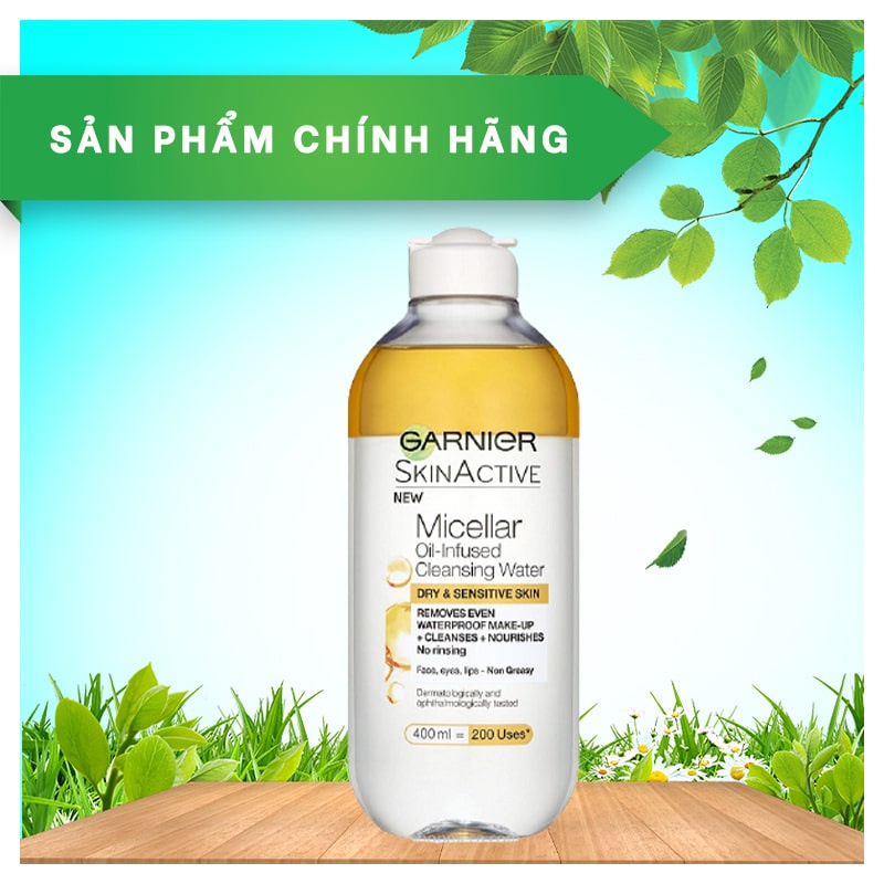 Nước làm sạch và tẩy trang cho mọi loại da Garnier Micellar Water 400ml