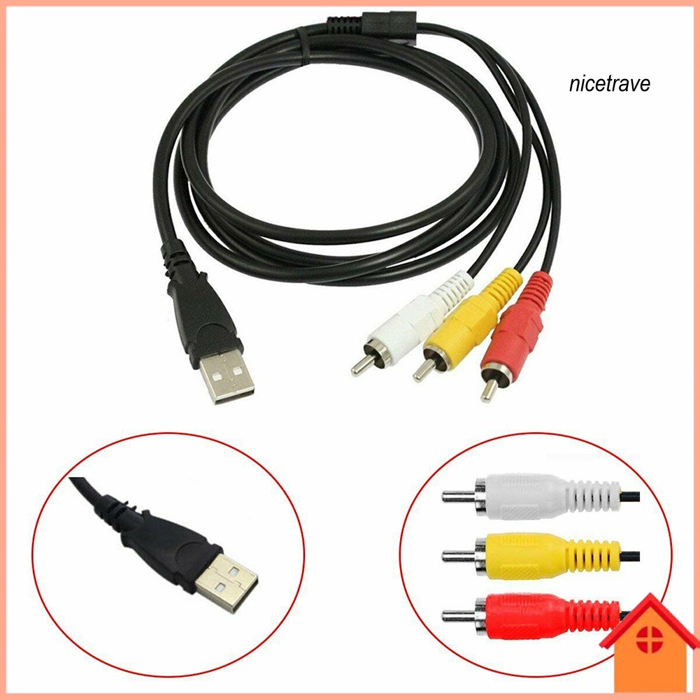 Dây Cáp Chuyển Đổi 3 Cổng Rca Sang Usb Aux Audio Video