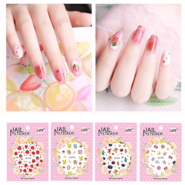 Sticker Hình Hoạt Họa Trang Trí Móng Dễ Thương ( có sẵn )
