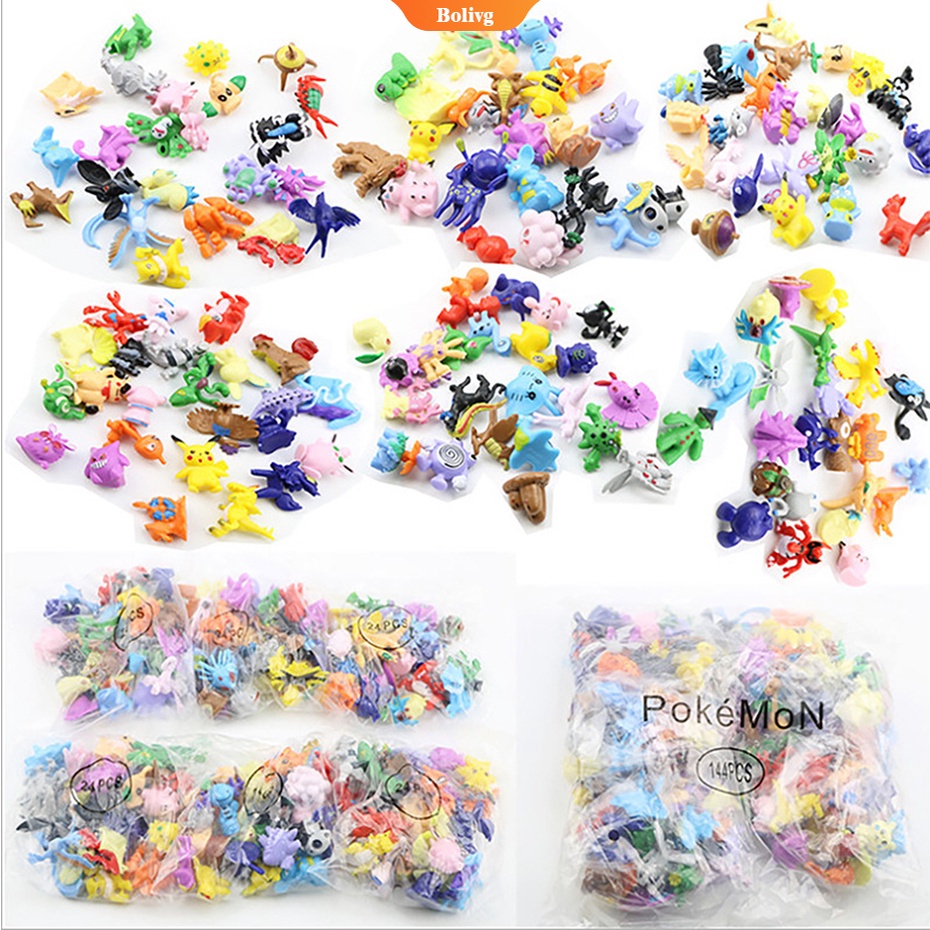 Set 24/144 mô hình nhân vật hoạt hình Pokemon mini vui nhộn làm quà tặng cho bé